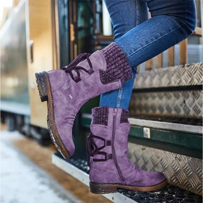 Damskie buty zimowe na niskim obcasie | Wygodny i ciepły design 4