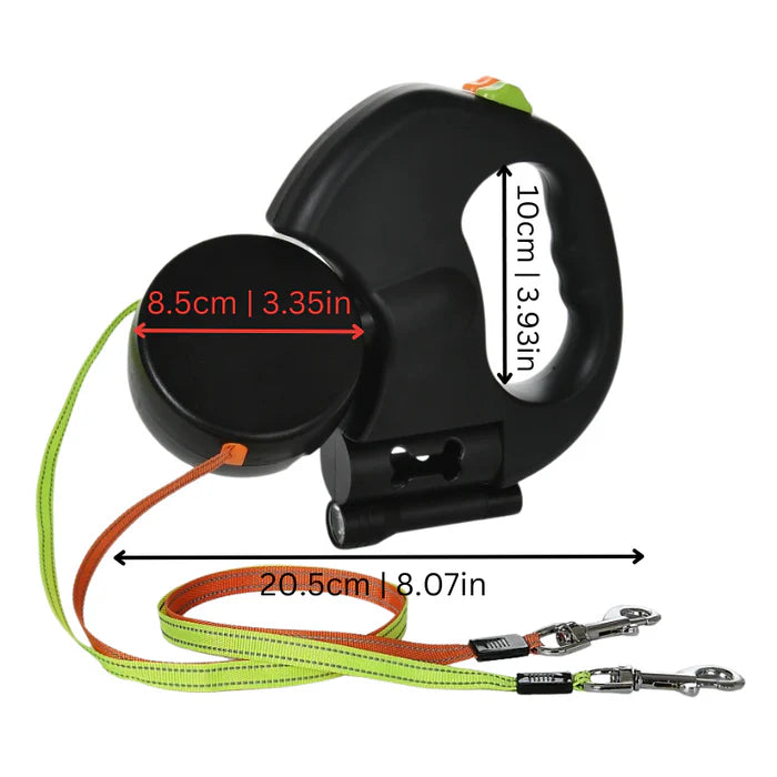 Podwójna smycz dla psa - TangleFree - światło LED i obrót 360° 1
