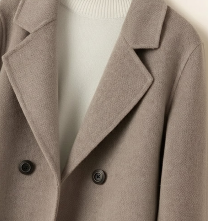 Płaszcz damski zimowy krótki dwurzędowy oversize