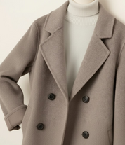 Płaszcz damski zimowy krótki dwurzędowy oversize