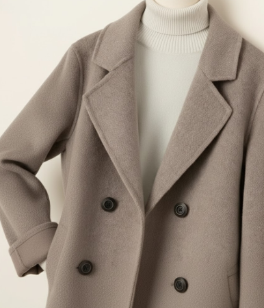 Płaszcz damski zimowy krótki dwurzędowy oversize