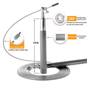 AeroSpin 360 Jump Rope – Regulowana stalowa linka do skakania z aluminiową rączką 6