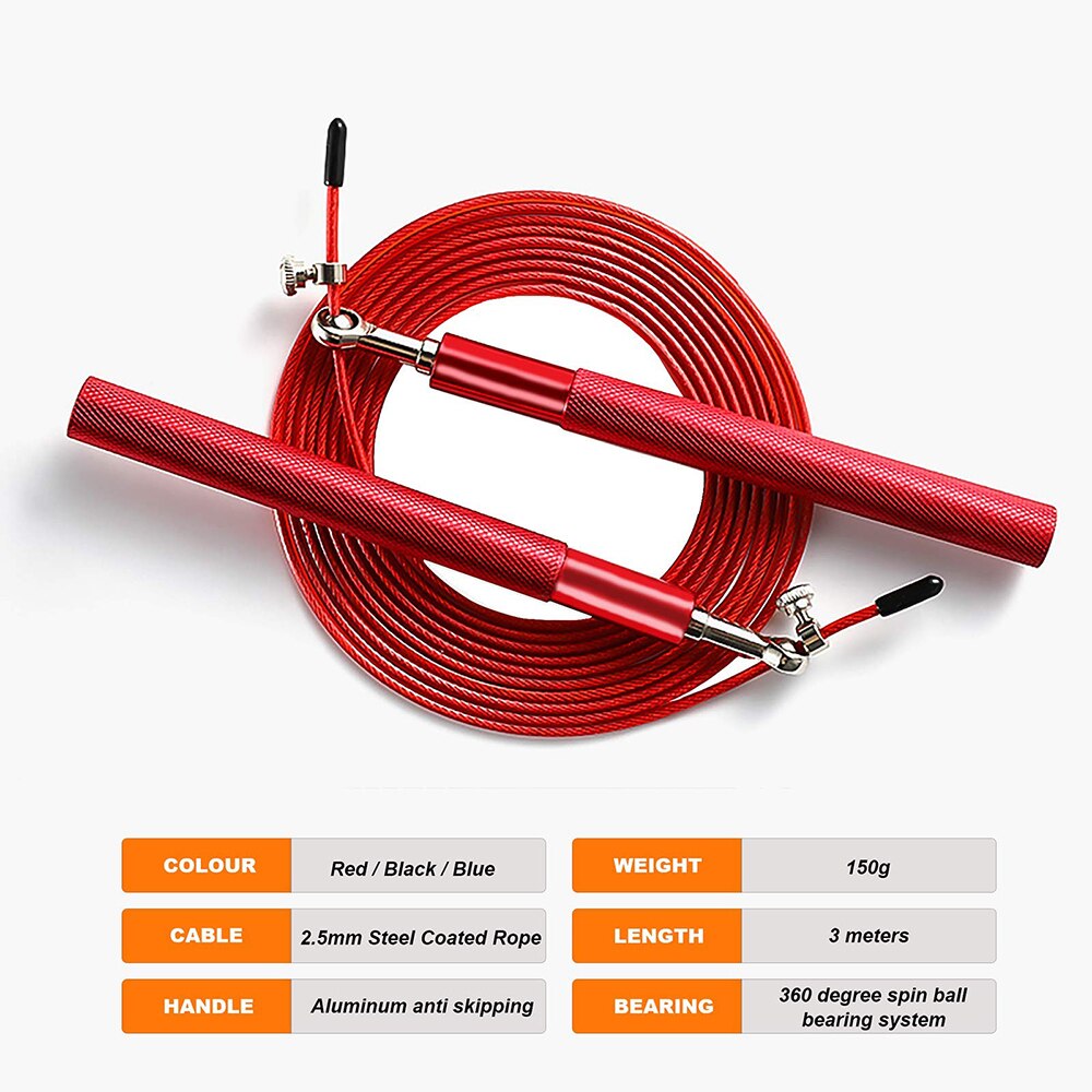 AeroSpin 360 Jump Rope – Regulowana stalowa linka do skakania z aluminiową rączką 7