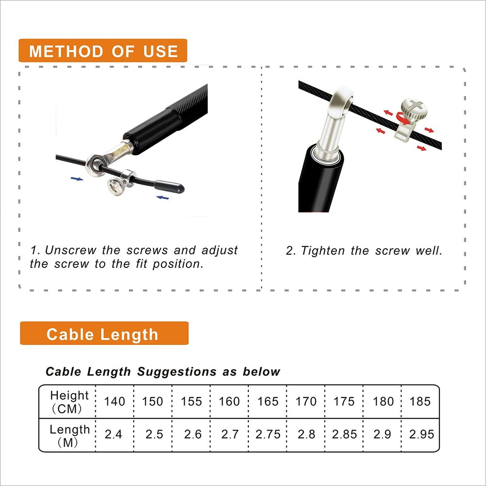 AeroSpin 360 Jump Rope – Regulowana stalowa linka do skakania z aluminiową rączką 8