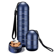 Aluminiowy, 7-dniowy, przenośny organizer na tabletki do podróży, pudełko na tabletki 0