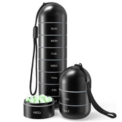 Aluminiowy, 7-dniowy, przenośny organizer na tabletki do podróży, pudełko na tabletki 4