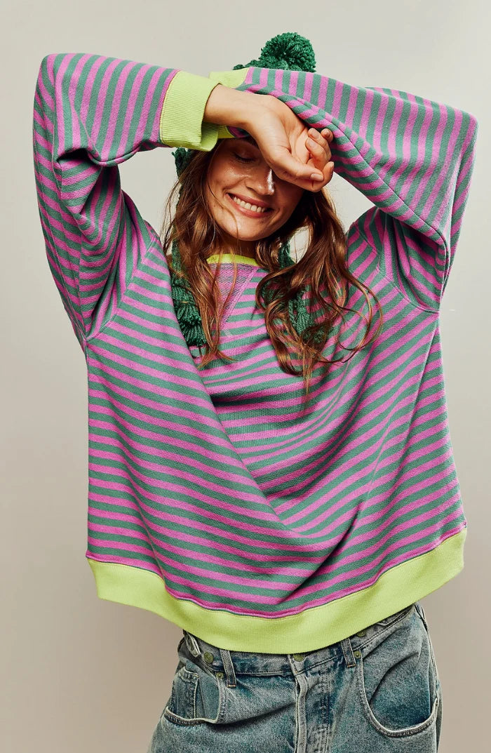 Amelia | Oversized Strickpullover mit Ringelstreifen 0