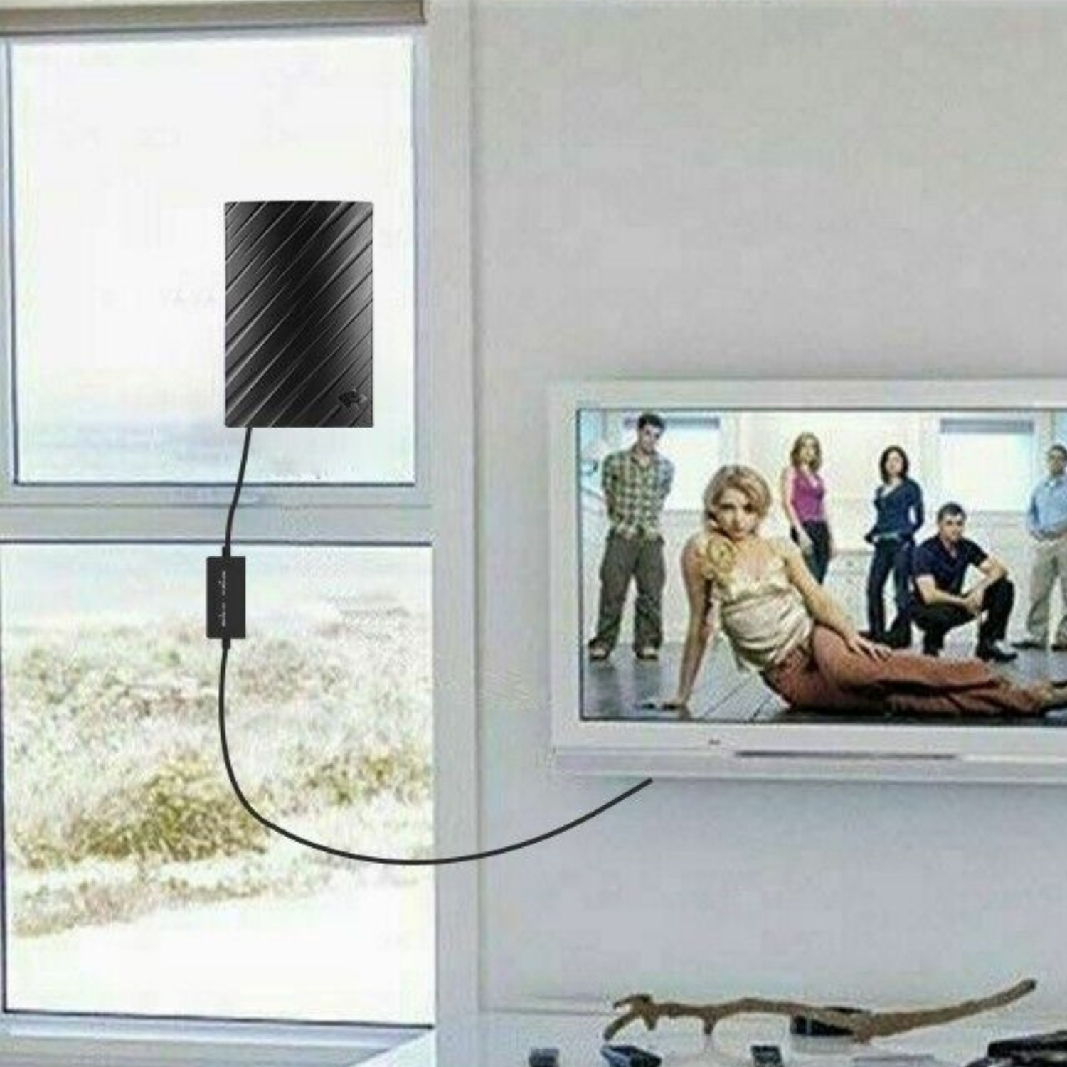 Antena cyfrowa HDTV 4K o dużym zasięgu do użytku wewnętrznego, 600 mil 6