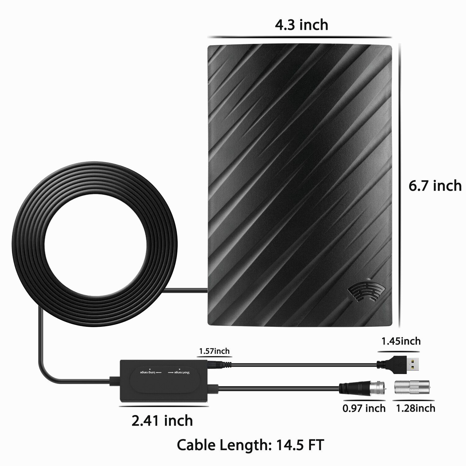 Antena cyfrowa HDTV 4K o dużym zasięgu do użytku wewnętrznego, 600 mil 8