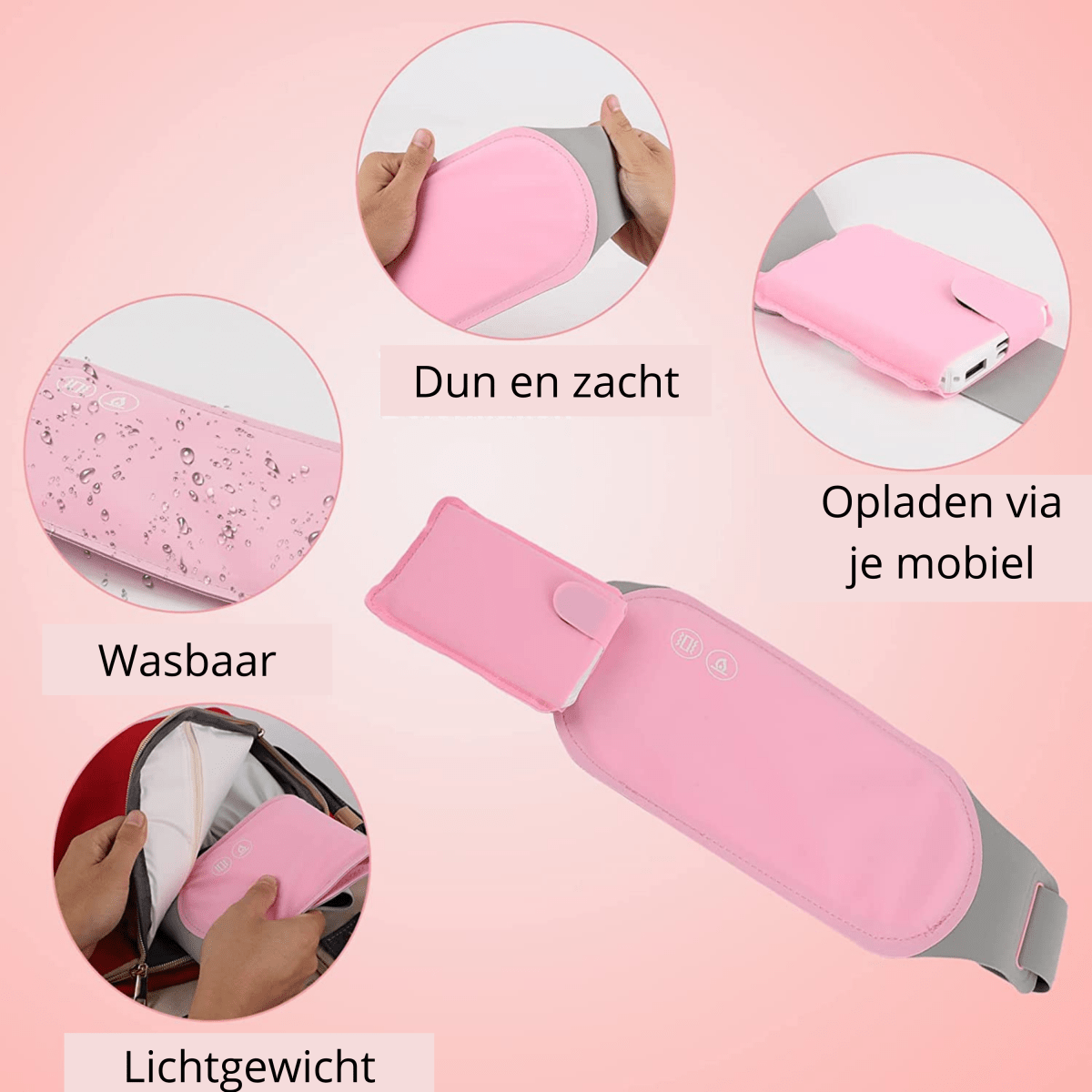 BellyHeat | Elektryczny pas rozgrzewający brzuch z kojącym ciepłem i wibracjami 4