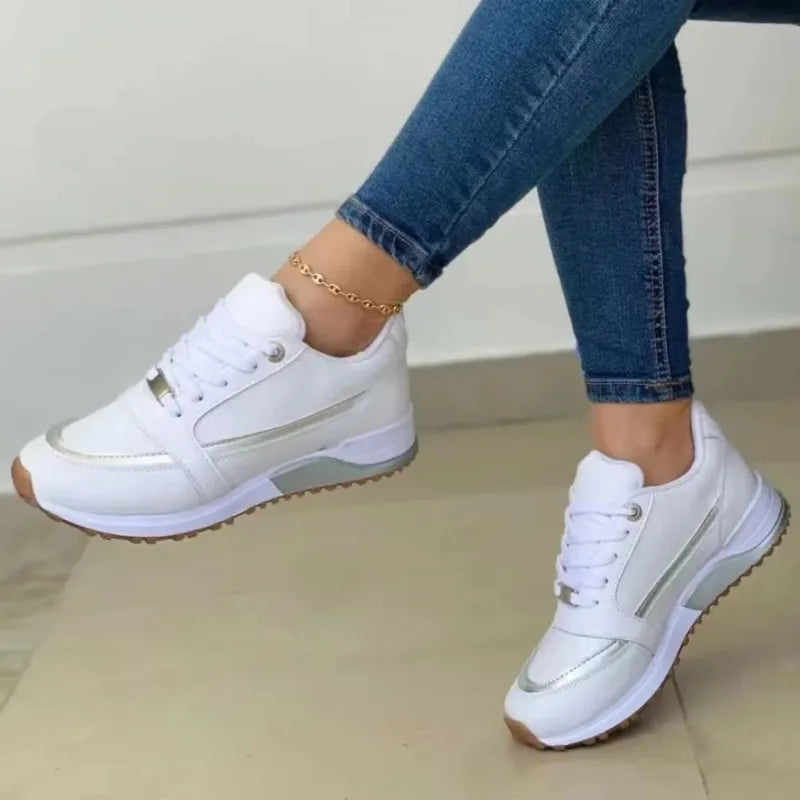 Białe Sneakersy Damskie Ortopedyczne - Komfortowe Trampki na Co Dzień, Sportowy Styl i Wsparcie 2