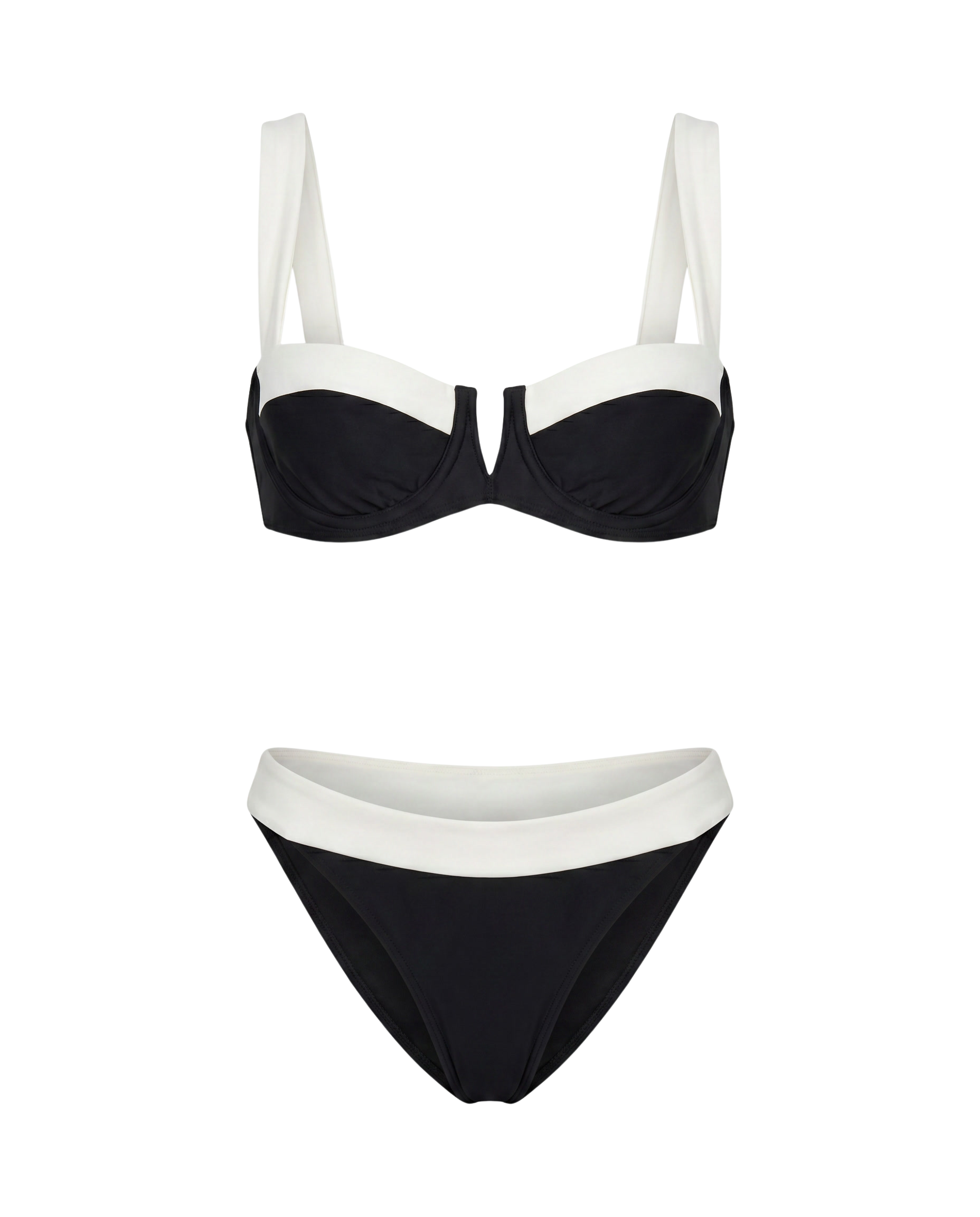 Bikini Damskie Dwuczęściowe z Regulowanymi Ramiączkami - Stylowy Strój na Basen w Blokach Kolorów na Lato 0