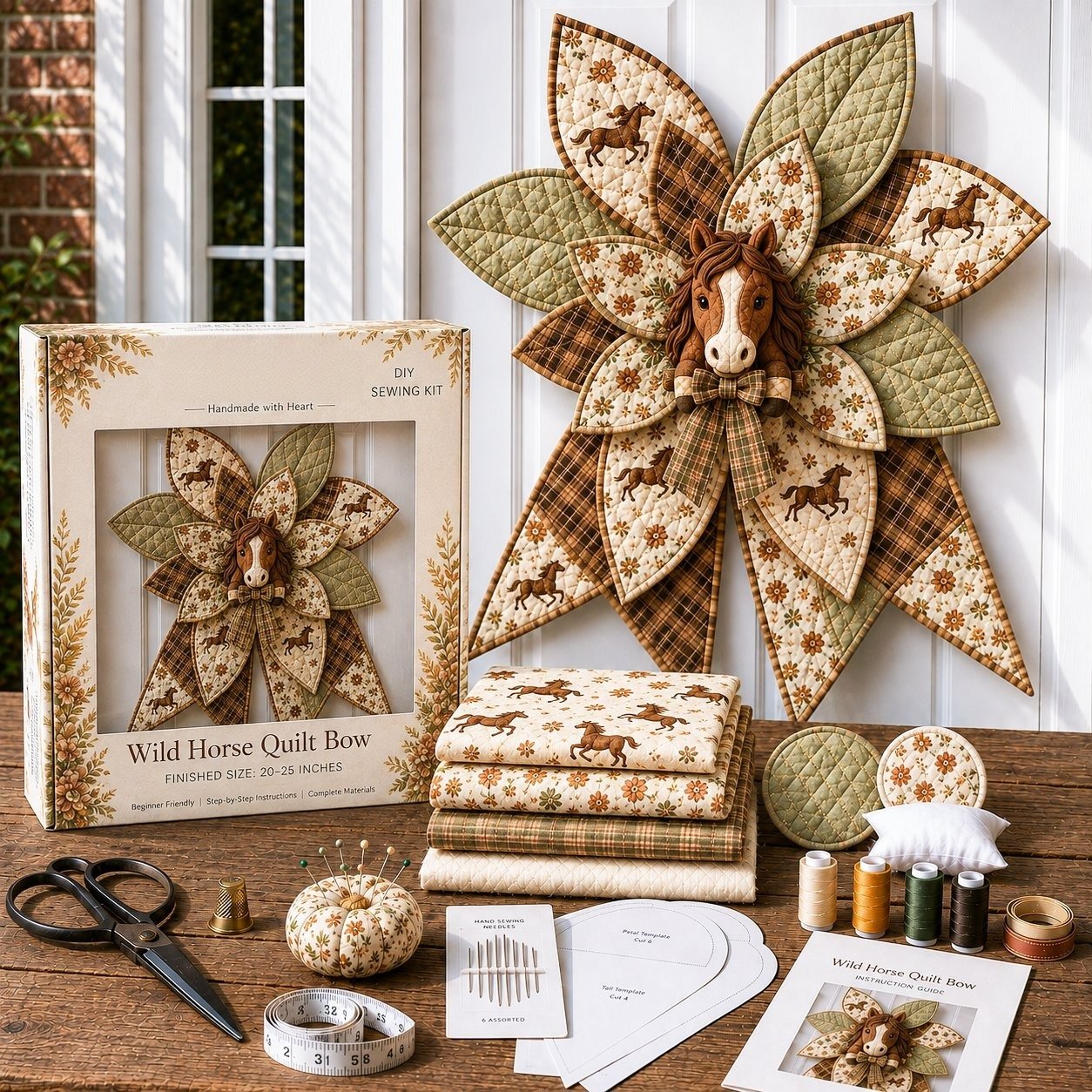 Bow Sewing Kit Türkranz-Nähset | Herbstmotiv | Komplett & Für Anfänger Geeignet | FoxStitch 10
