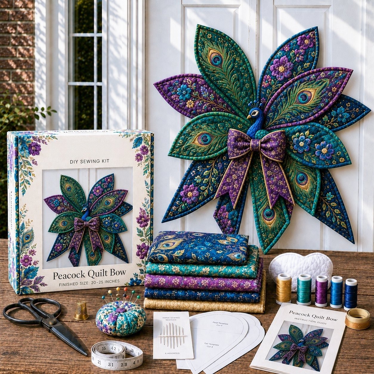 Bow Sewing Kit Türkranz-Nähset | Herbstmotiv | Komplett & Für Anfänger Geeignet | FoxStitch 11