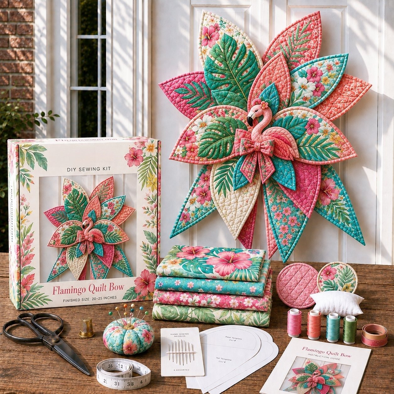Bow Sewing Kit Türkranz-Nähset | Herbstmotiv | Komplett & Für Anfänger Geeignet | FoxStitch 15