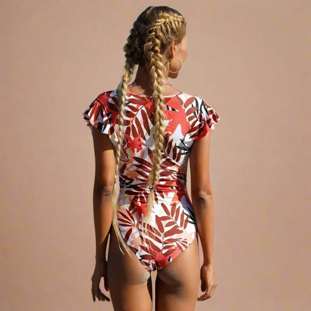 Camouflage Bandeau Zwempak met Ritssluiting 2