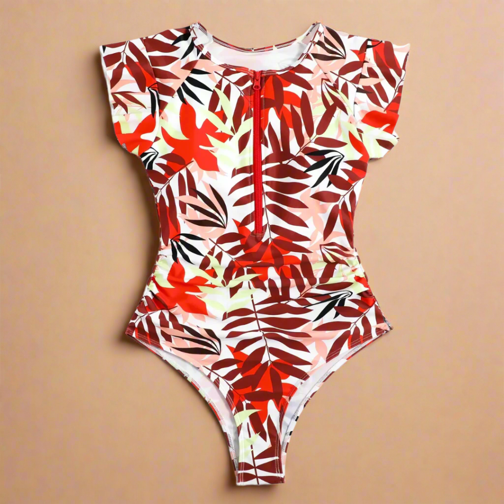 Camouflage Bandeau Zwempak met Ritssluiting 3