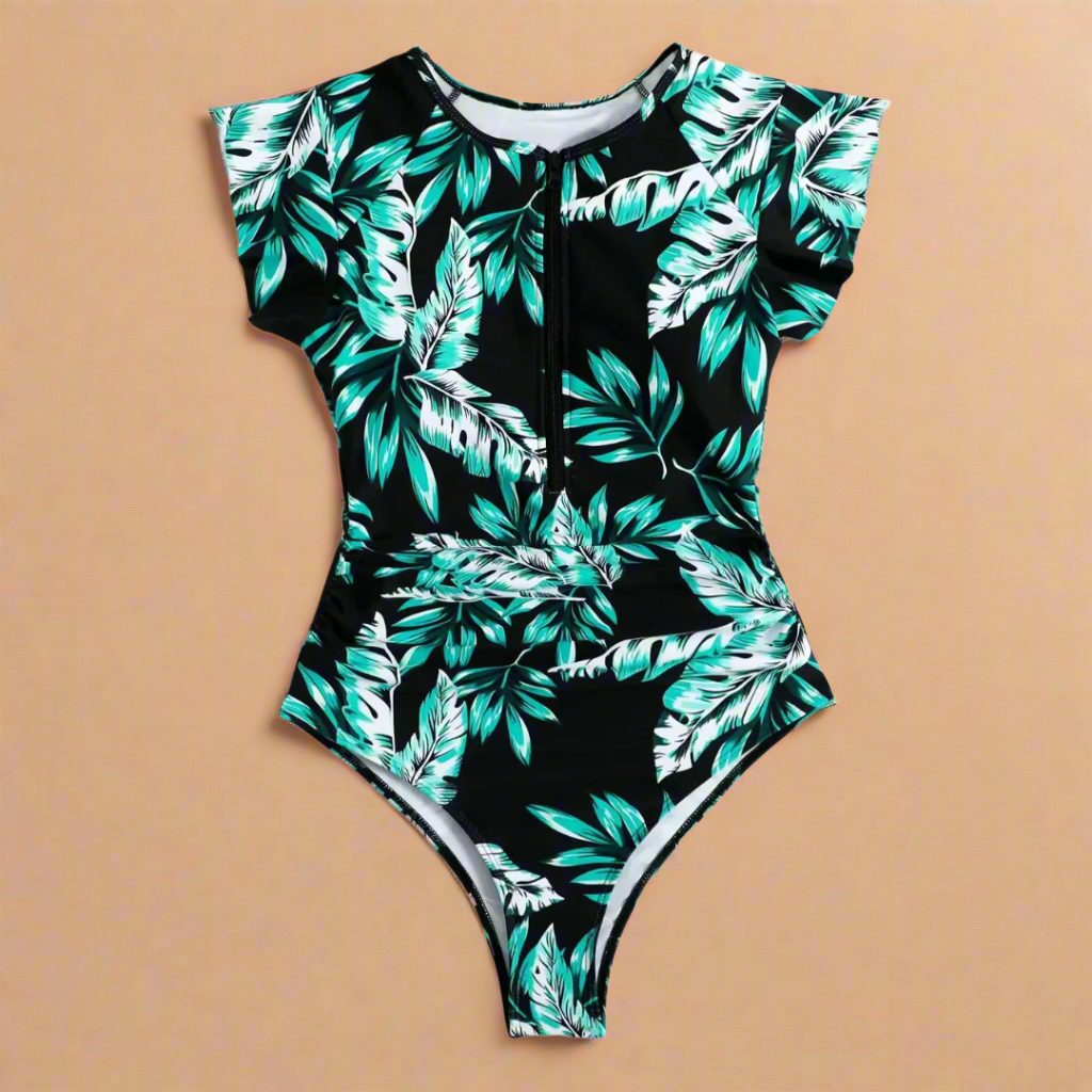 Camouflage Bandeau Zwempak met Ritssluiting 7
