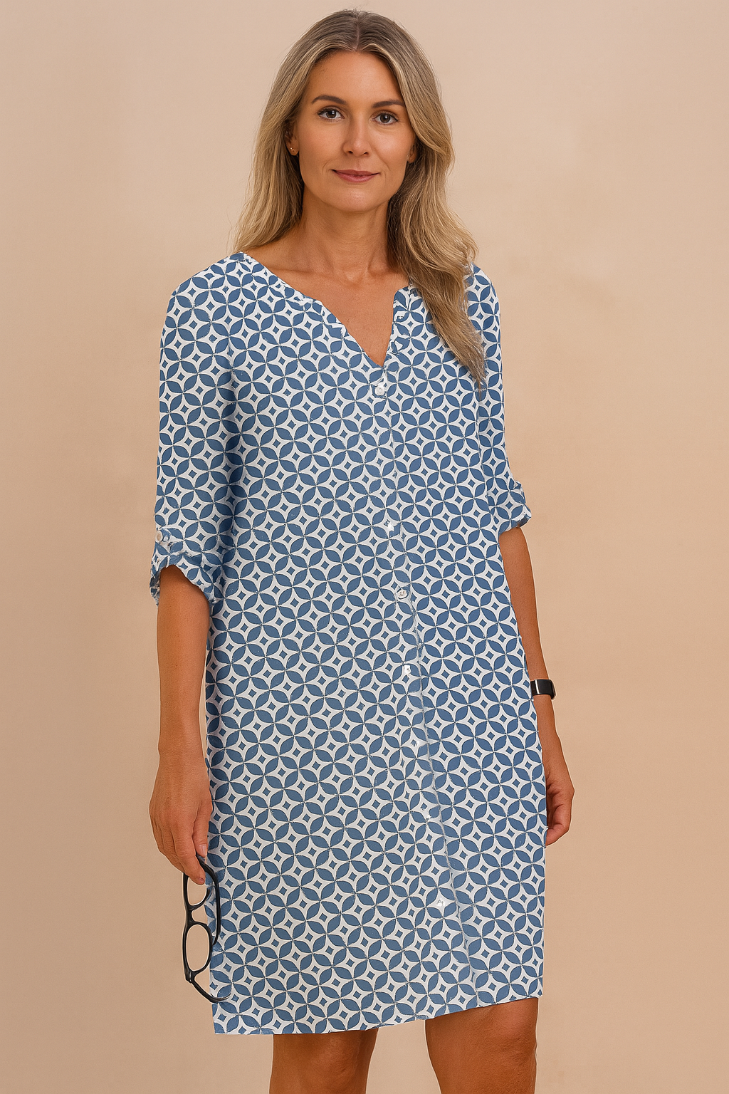 Iwona | Zwiewna Sukienka Boho w Kwiaty
