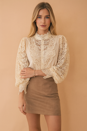 Margarett | Elegancka kwiatowa koronkowa koszula
