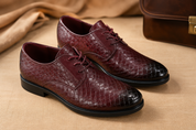 Tobiasz | Męskie eleganckie plecione buty wizytowe