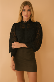 Margarett | Elegancka kwiatowa koronkowa koszula