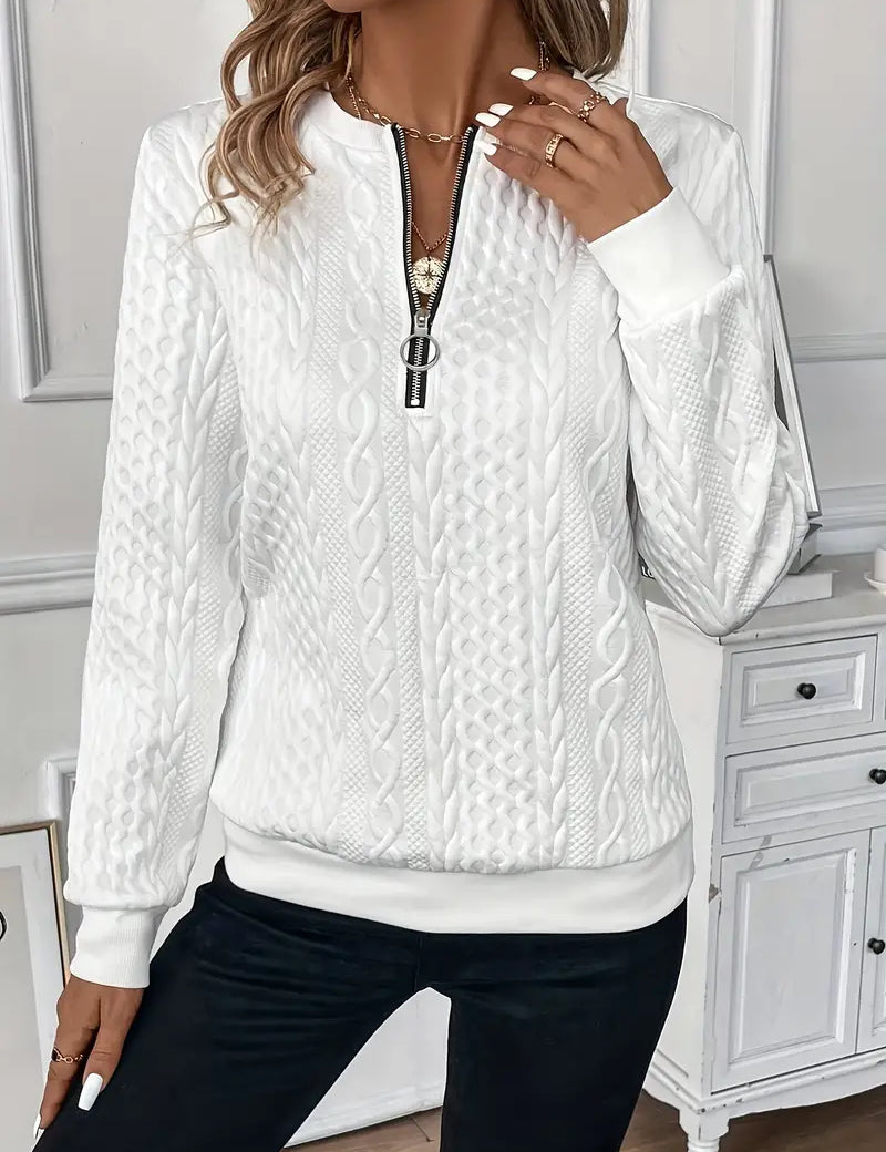 Chloe - Lässiges Sweatshirt Mit Langen Ärmeln Und Reißverschluss 1