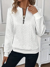 Chloe - Lässiges Sweatshirt Mit Langen Ärmeln Und Reißverschluss 1