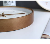 Cichy analogowy zegar ścienny z litego drewna 7