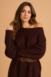 Lidia | Sweter z odkrytym ramieniem