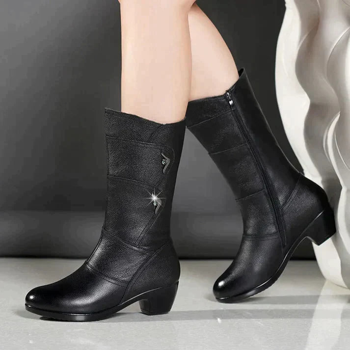 Czarne buty zimowe damskie | Ciepłe 0
