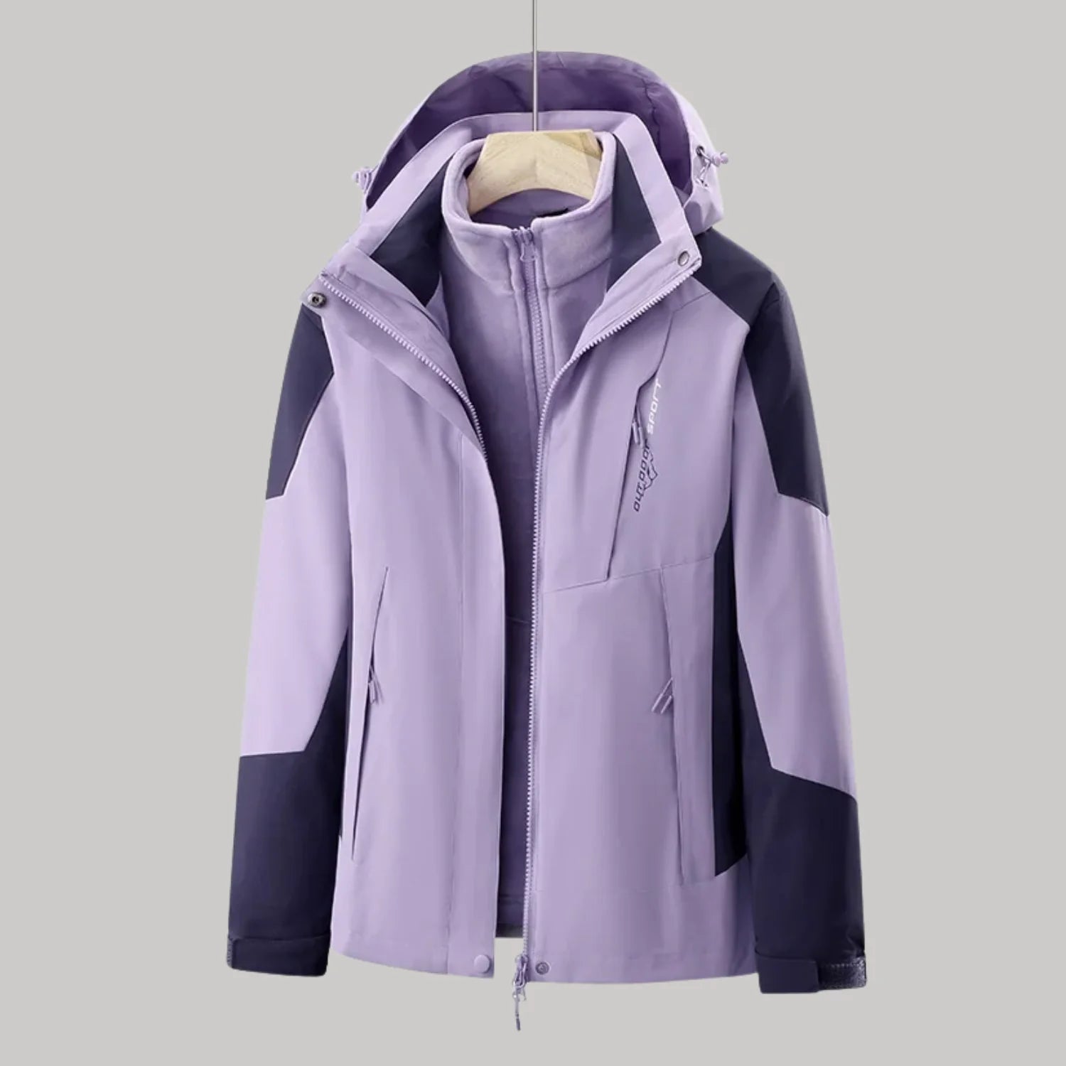 Damen 3 in 1 Jacke wasserdicht mit Kapuze 8