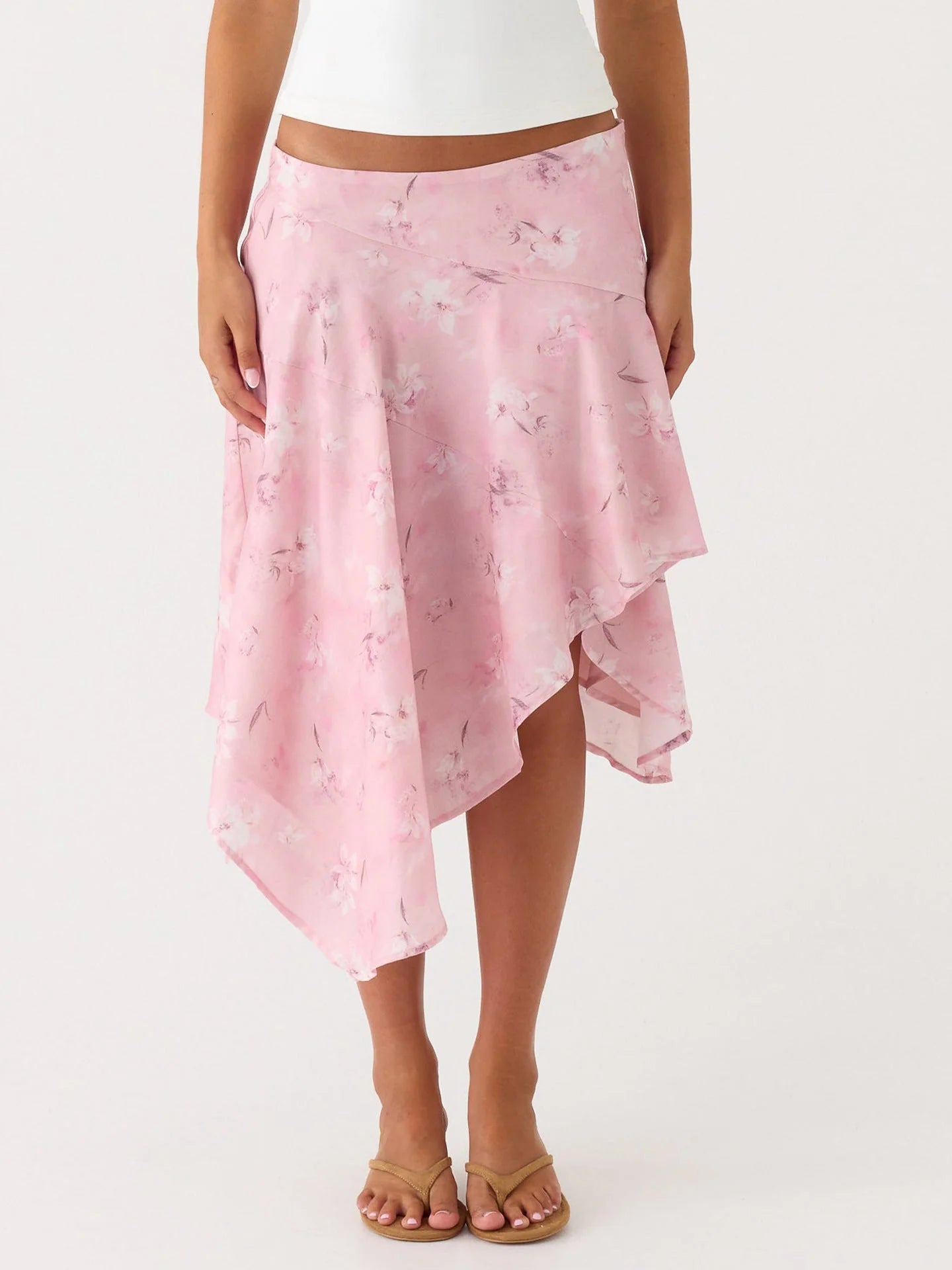 Damen Halbrock mit hoher Taille und asymmetrischem Schnitt 11