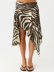Damen Halbrock mit hoher Taille und asymmetrischem Schnitt 12
