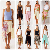 Damen Halbrock mit hoher Taille und asymmetrischem Schnitt 3