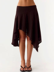 Damen Halbrock mit hoher Taille und asymmetrischem Schnitt 6