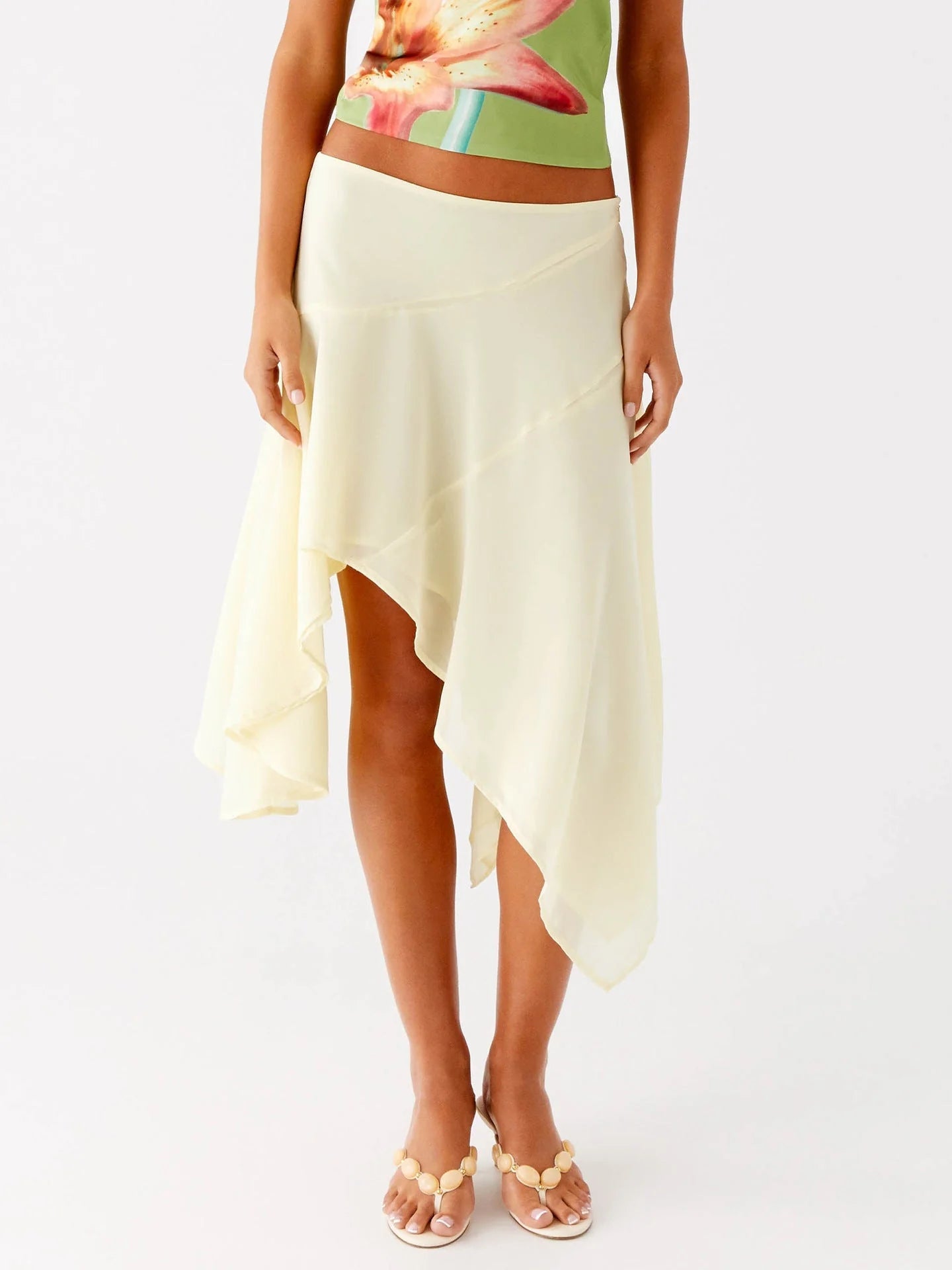 Damen Halbrock mit hoher Taille und asymmetrischem Schnitt 9
