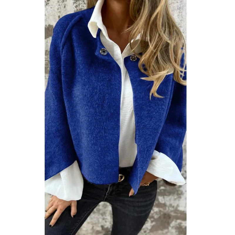 Damen Jacke mit Knopfleiste und weiten Ärmeln 6