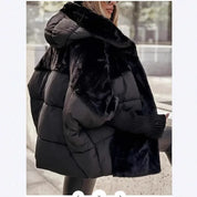 Damen Winter Daunenjacke mit Pelzkragen und Kapuze 4