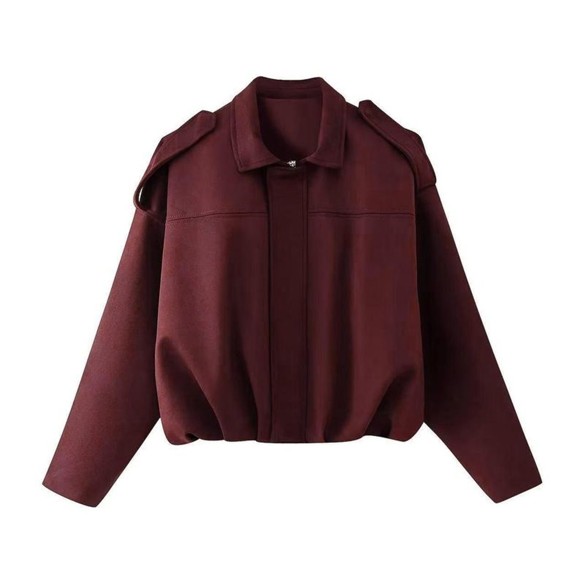Damska kurtka bomber oversize krótka vintage styl 2