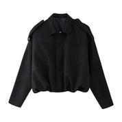 Damska kurtka bomber oversize krótka vintage styl 3
