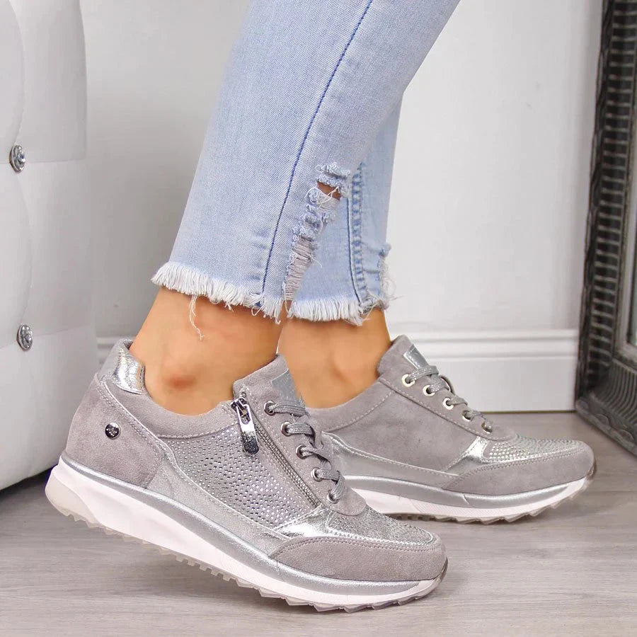 Damskie Sneakersy Ortopedyczne z Zamkiem na Co Dzień - Stylowe i Wygodne do Codziennych Stylizacji 0