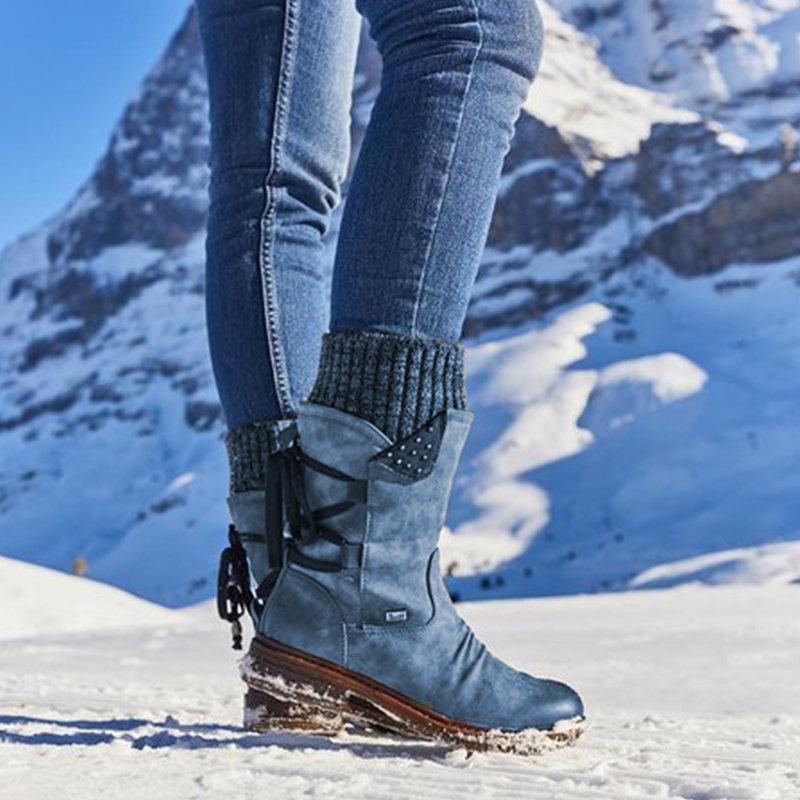 Damskie buty zimowe na niskim obcasie | Wygodny i ciepły design 2