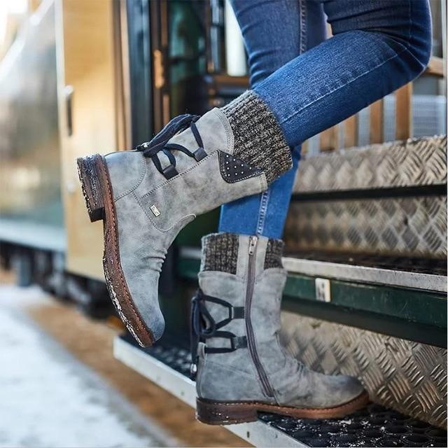 Damskie buty zimowe na niskim obcasie | Wygodny i ciepły design 5