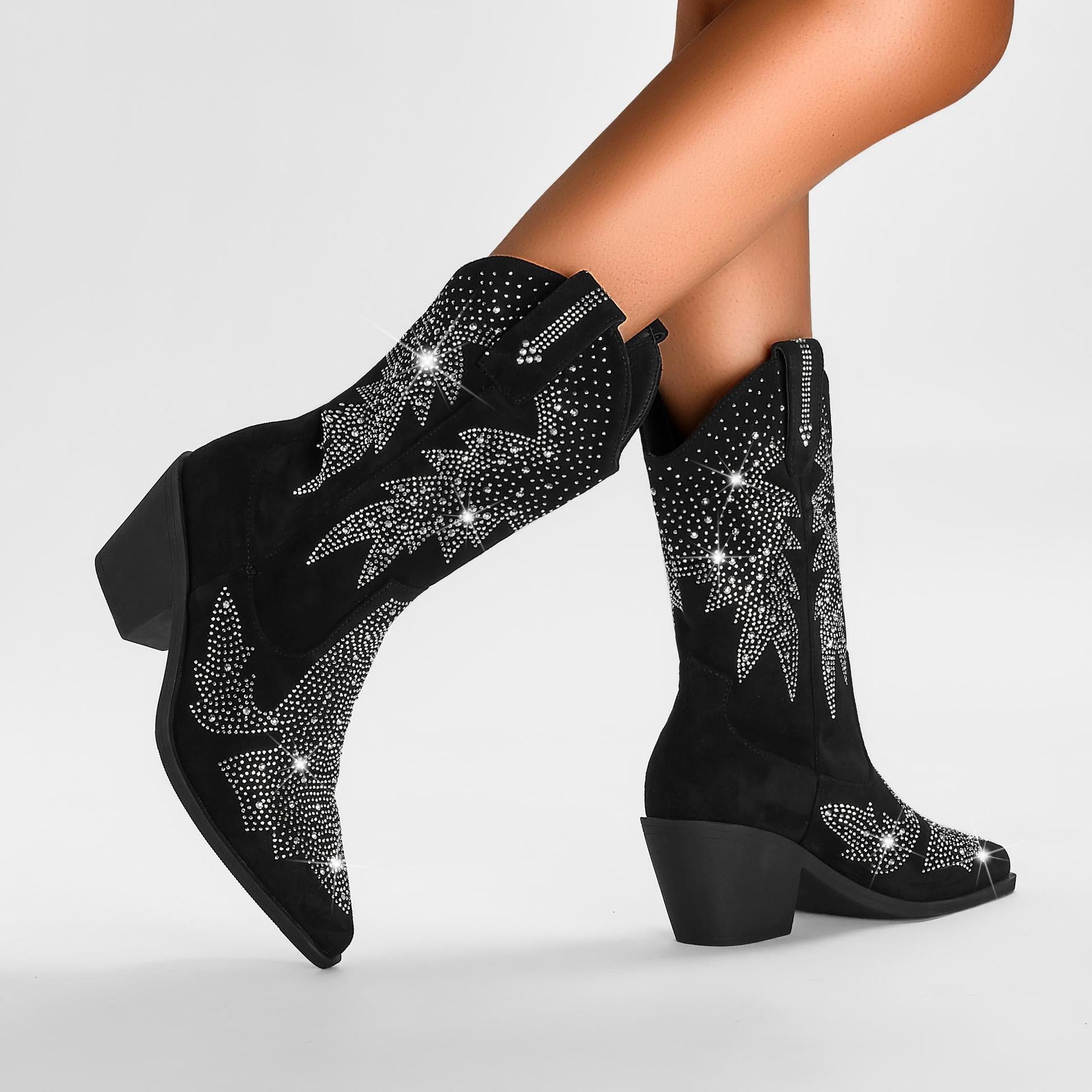 Damskie kowbojskie buty do połowy łydki | Stylowe 4