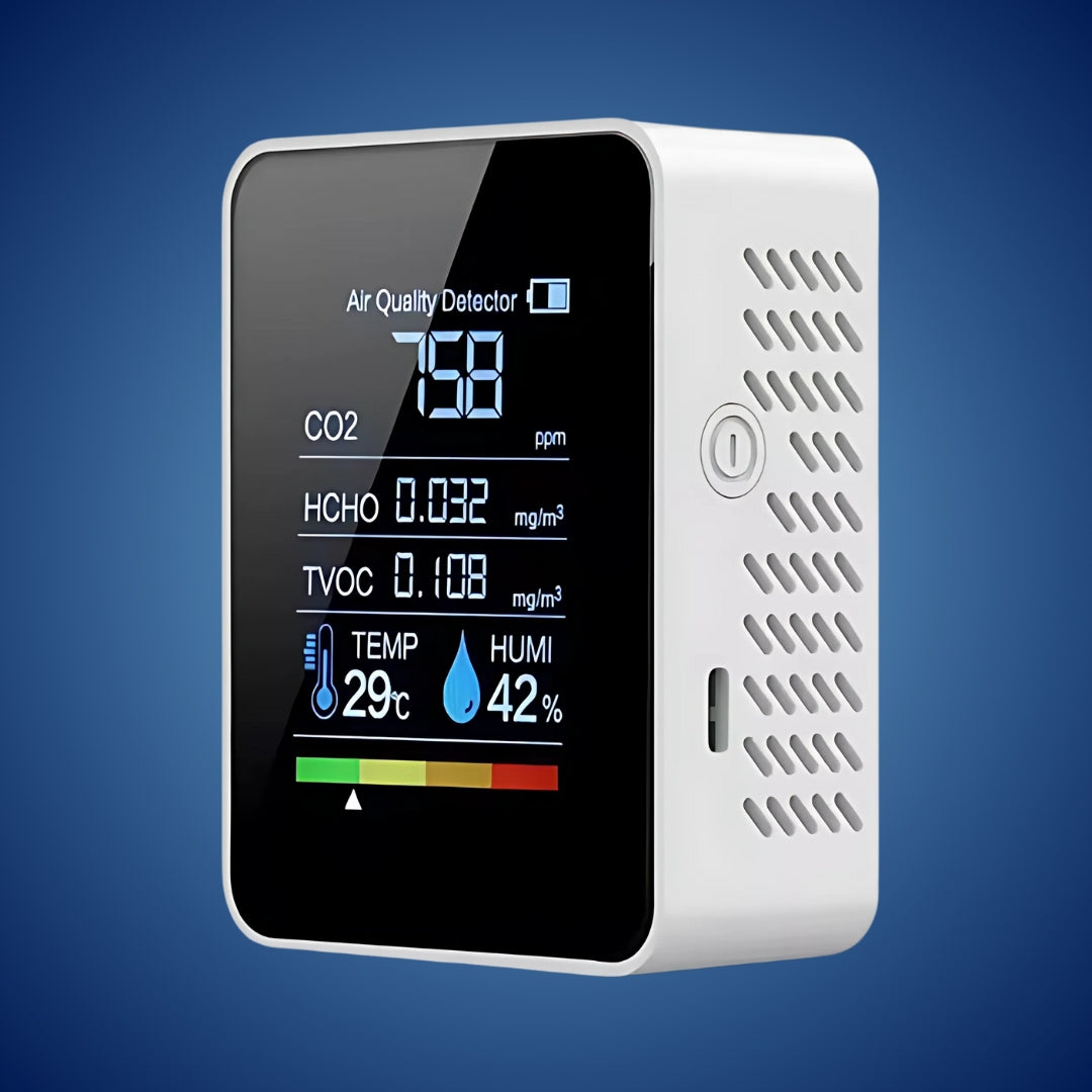 Detektor jakości powietrza AirSense Pro CO2 z czujnikiem dwutlenku węgla | Alerty w czasie rzeczywistym – Monitor jakości powietrza – dla czystego powietrza 0