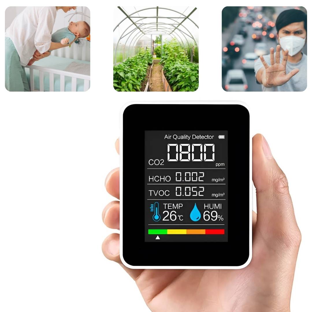Detektor jakości powietrza AirSense Pro CO2 z czujnikiem dwutlenku węgla | Alerty w czasie rzeczywistym – Monitor jakości powietrza – dla czystego powietrza 2