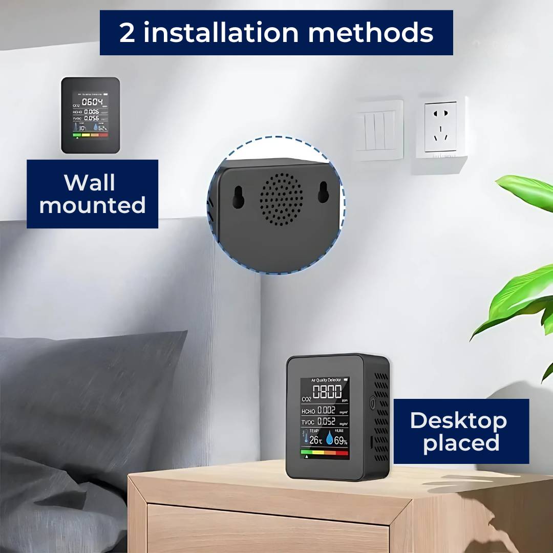 Detektor jakości powietrza AirSense Pro CO2 z czujnikiem dwutlenku węgla | Alerty w czasie rzeczywistym – Monitor jakości powietrza – dla czystego powietrza 3