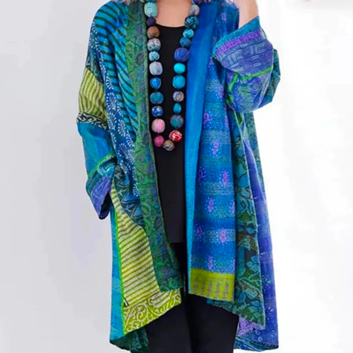 Długi Kardigan Damski Boho o Luźnym Kroju - Elegancki Prochowiec na Każdą Pora Roku 0