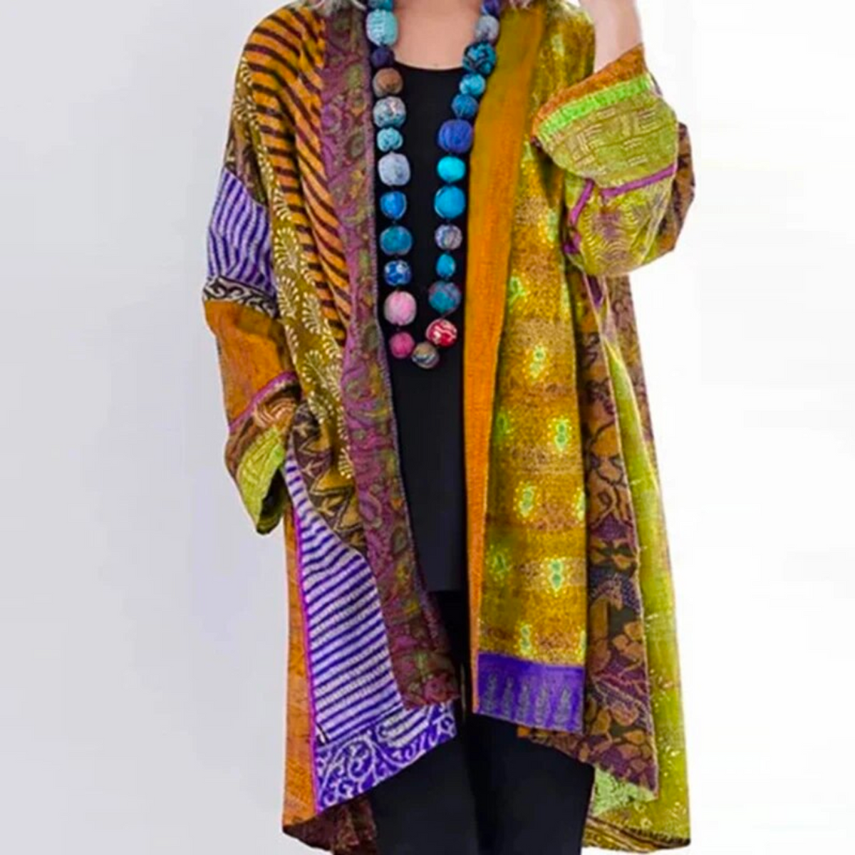 Długi Kardigan Damski Boho o Luźnym Kroju - Elegancki Prochowiec na Każdą Pora Roku 1